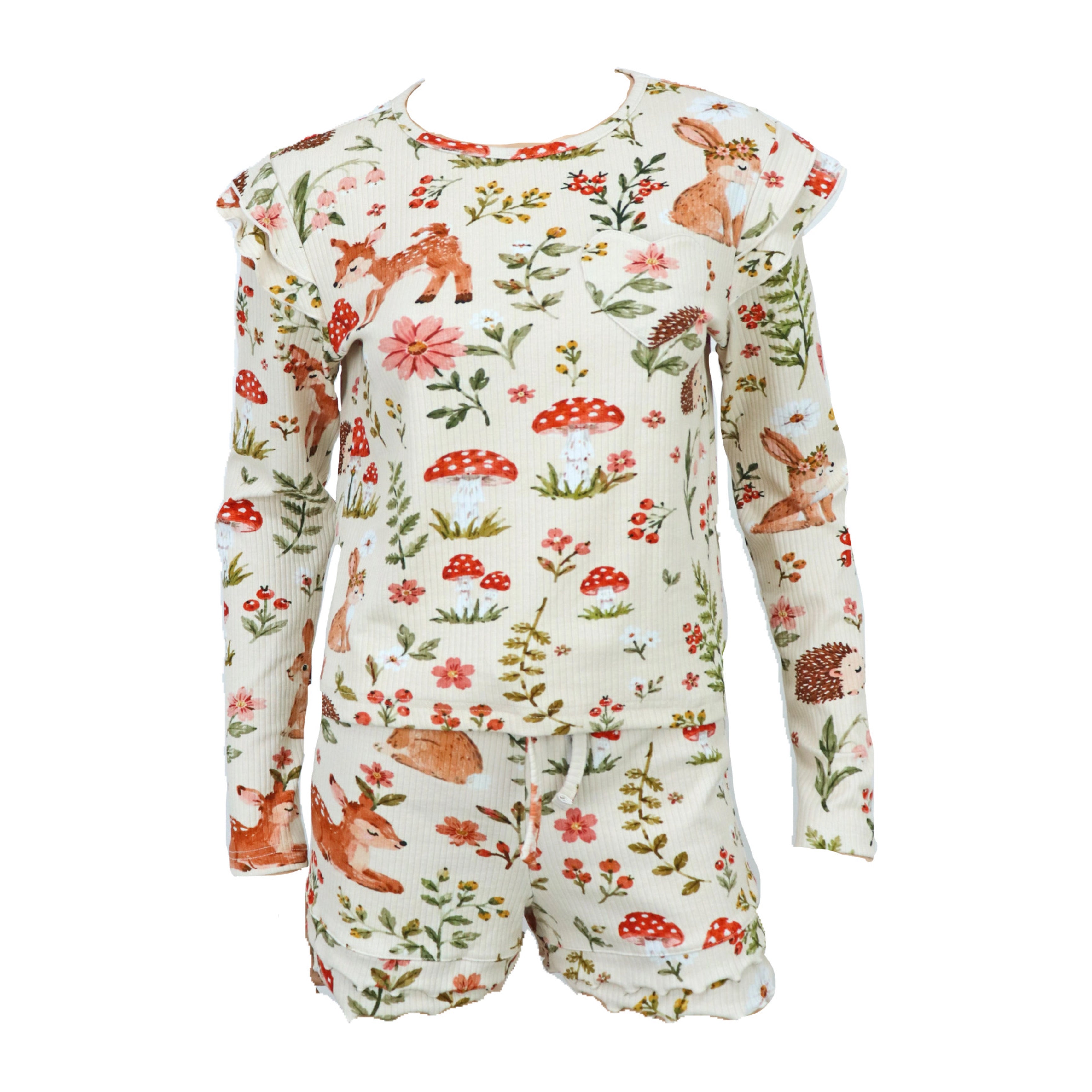 Wild Woods Ribbed Set Ruffle Short (PREORDER)