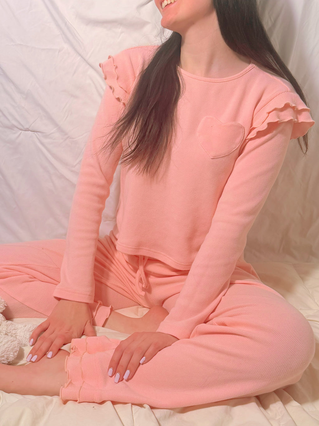 Peony Waffle Set Ruffle Pant (PREORDER)