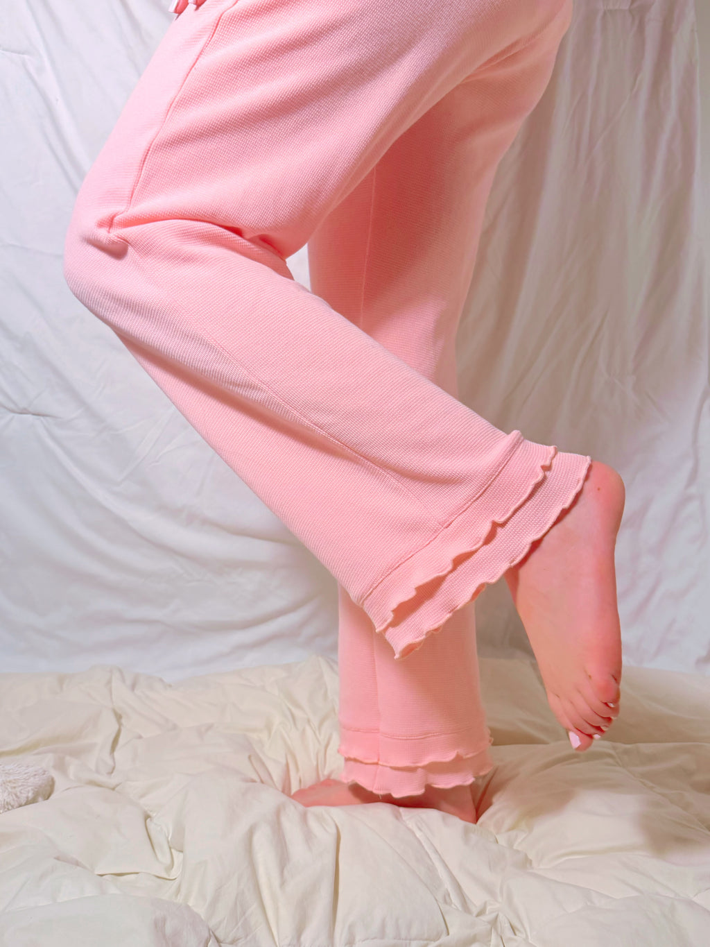 Peony Waffle Set Ruffle Pant (PREORDER)
