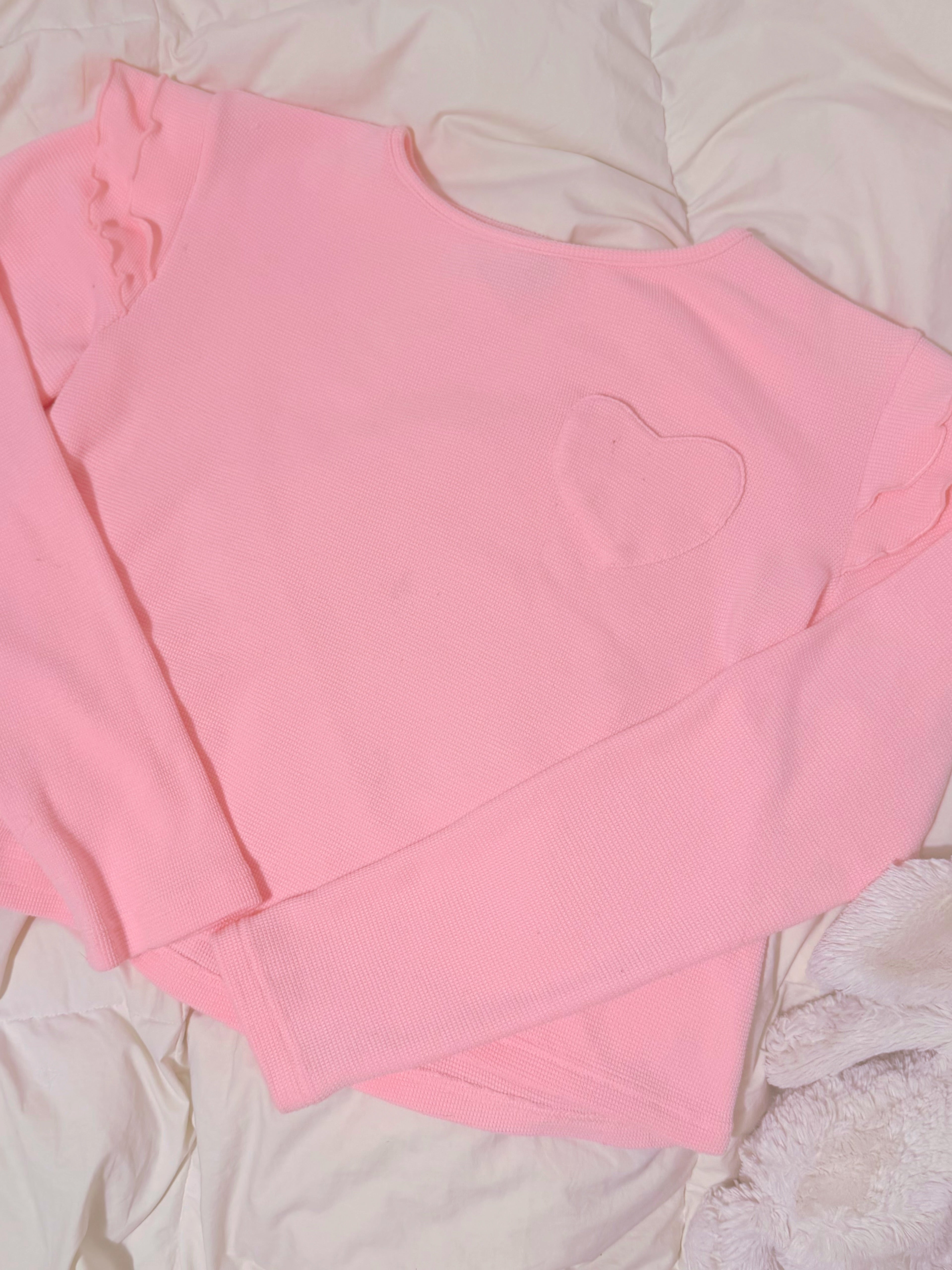 Peony Waffle Set Ruffle Top (PREORDER)